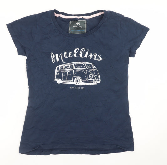 Mullins Bay Womens Blue Size 12 Cotton Crew Neck Surf T-Shirt