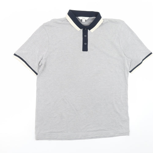Marks and Spencer Men's Grey Polo Shirt Medium Regular Fit
