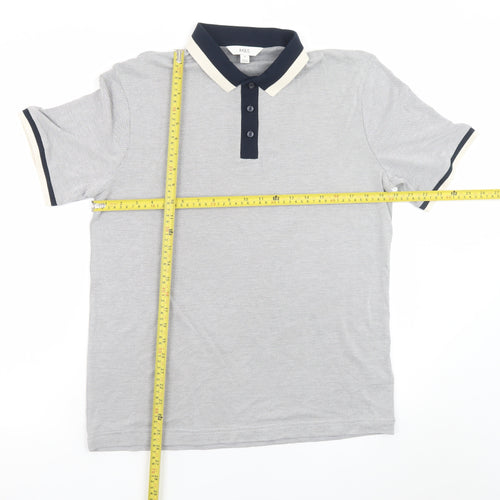 Marks and Spencer Men's Grey Polo Shirt Medium Regular Fit