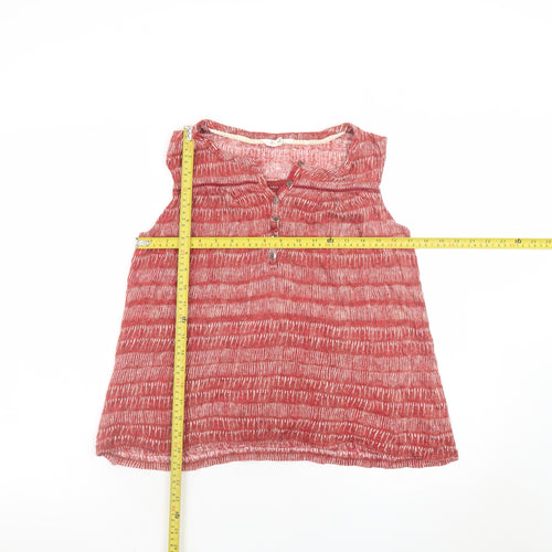 White Stuff Women's Red Linen Sleeveless Tunic Blouse UK 12
