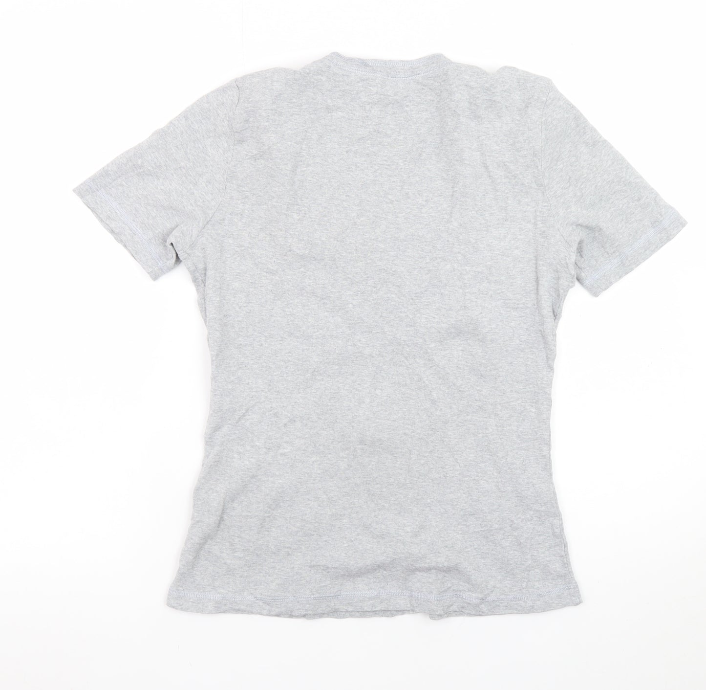 Betty Barclay Women’s Grey V-Neck Short Sleeve Cotton T-Shirt Size 12