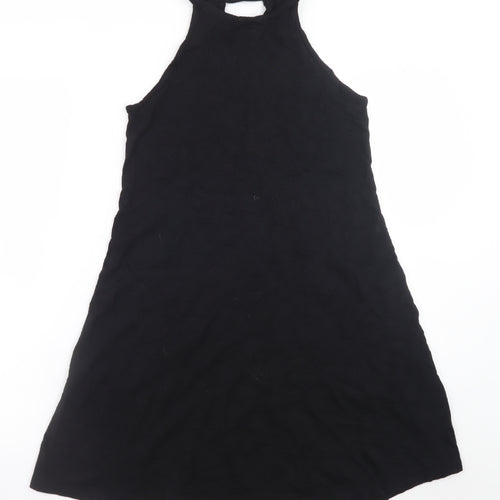 Gap Women Black XS A-Line Sleeveless Halter Jersey Dress