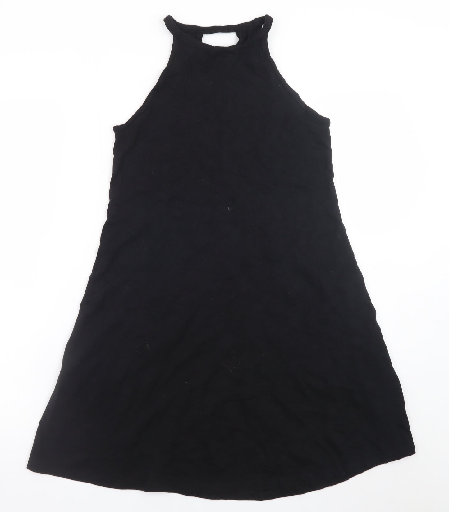 Gap Women Black XS A-Line Sleeveless Halter Jersey Dress