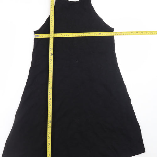 Gap Women Black XS A-Line Sleeveless Halter Jersey Dress