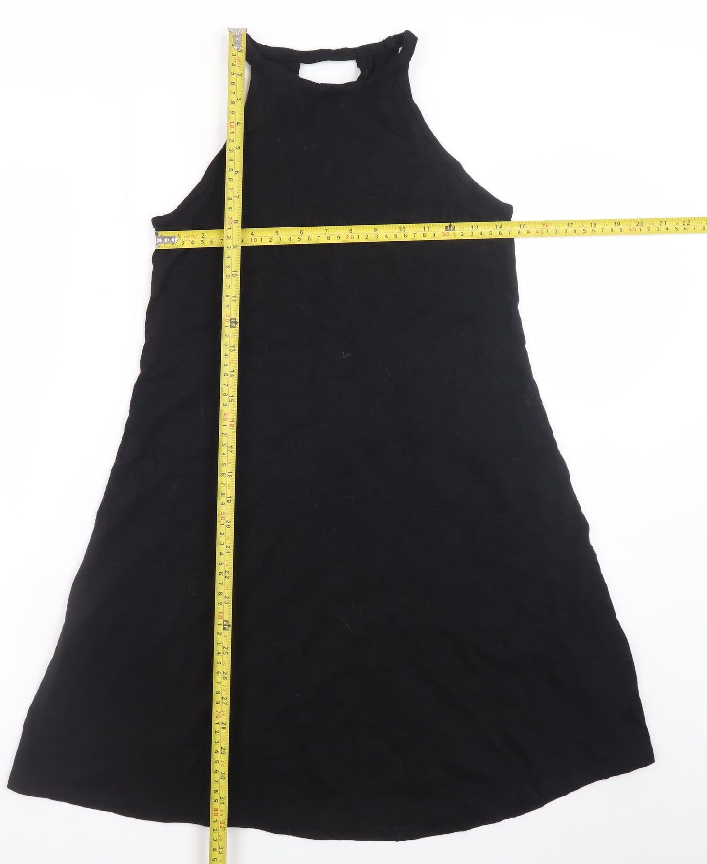 Gap Women Black XS A-Line Sleeveless Halter Jersey Dress
