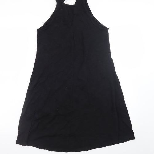 Gap Women Black XS A-Line Sleeveless Halter Jersey Dress