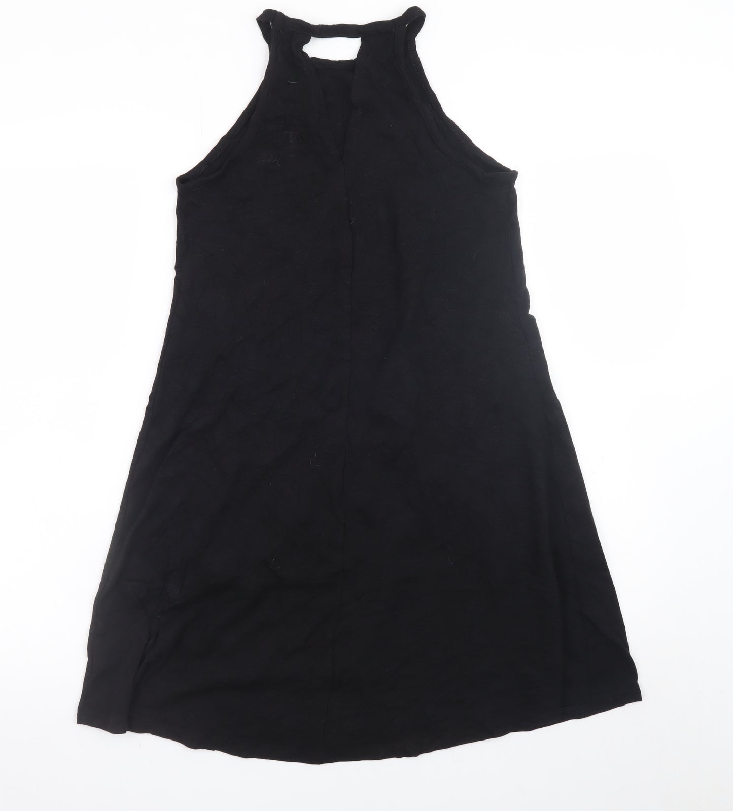 Gap Women Black XS A-Line Sleeveless Halter Jersey Dress
