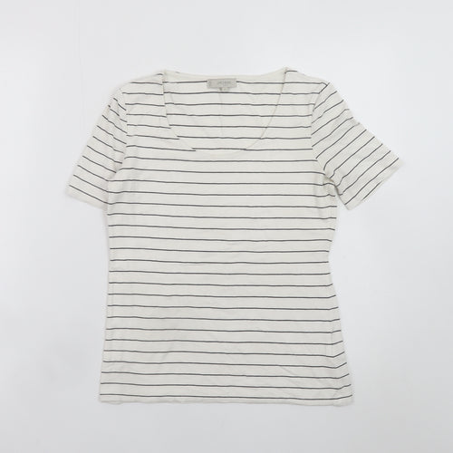 Hobbs Women’s White Striped Basic Jersey T-Shirt Size S