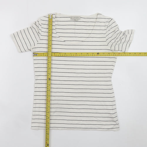 Hobbs Women’s White Striped Basic Jersey T-Shirt Size S