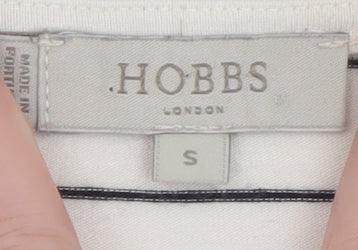 Hobbs Women’s White Striped Basic Jersey T-Shirt Size S