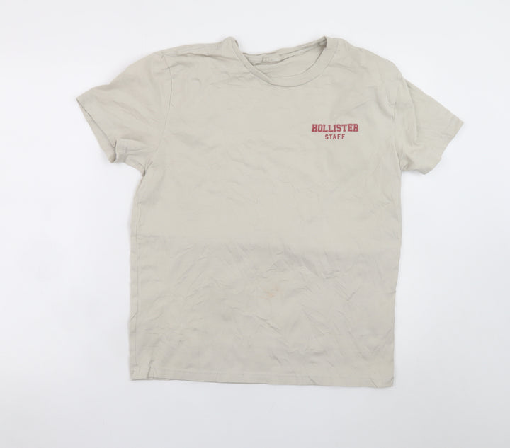 Hollister Men’s Beige Staff Graphic Relaxed Fit T-Shirt Size S