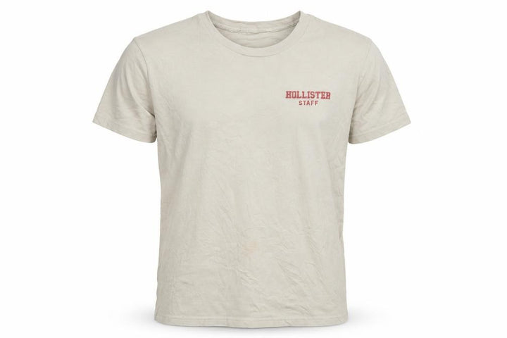Hollister Men’s Beige Staff Graphic Relaxed Fit T-Shirt Size S