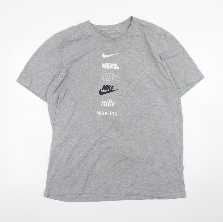 Nike Men's Grey 2XL Sports Graphic Logo Crew Neck T-Shirt