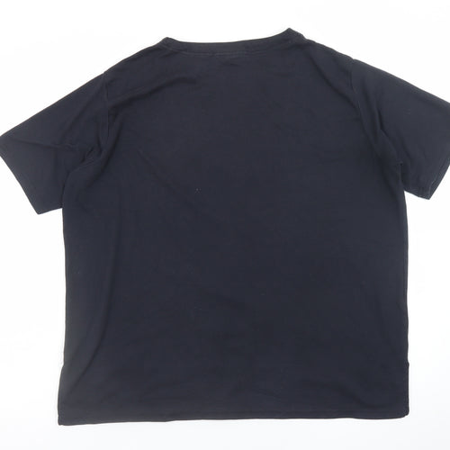 Sara Neal Womens Black Embroidered Short Sleeve T-Shirt Size 22-24
