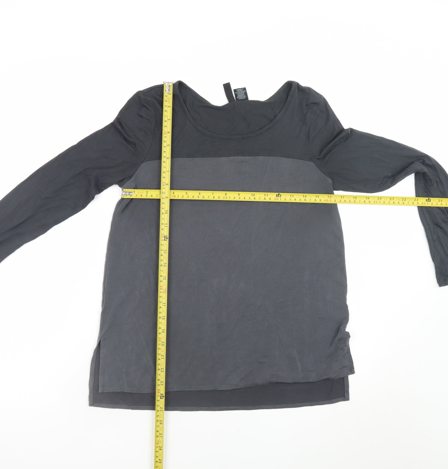 Cynthia Rowley Women's Black Long Sleeve Basic Viscose Blouse Size S