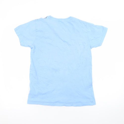 Manchester City Boys Blue 13-14 Years Cotton Football Graphic T-Shirt