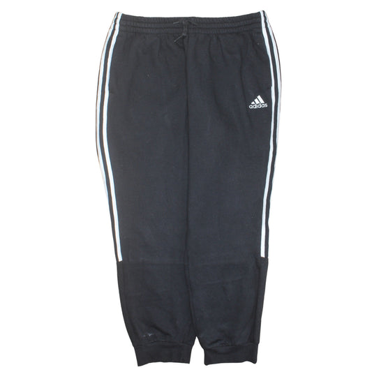 Adidas Men's Black XL Jogger Sweatpants with White Stripes