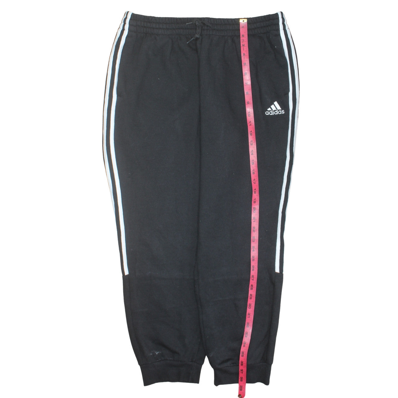 Adidas Men's Black XL Jogger Sweatpants with White Stripes