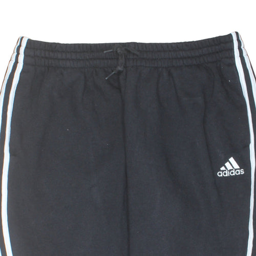 Adidas Men's Black XL Jogger Sweatpants with White Stripes