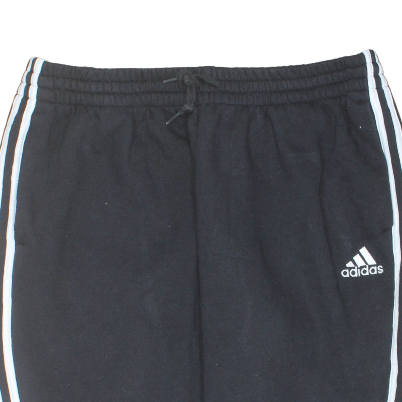 Adidas Men's Black XL Jogger Sweatpants with White Stripes