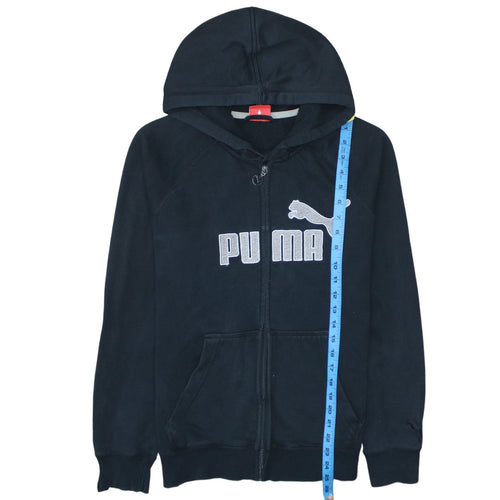 Puma Men's Black Full Zip Hoodie S Sports Fleece Sweatshirt