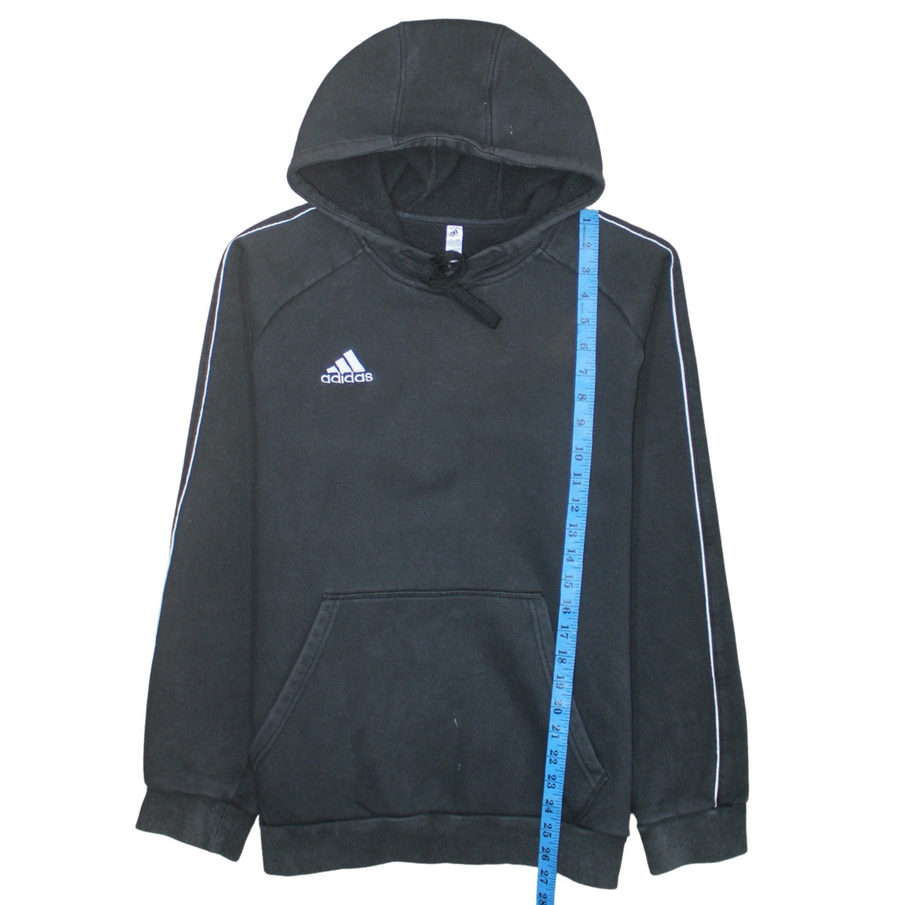 Adidas Mens Black Pullover Hoodie L Hooded Fleece Sweatshirt