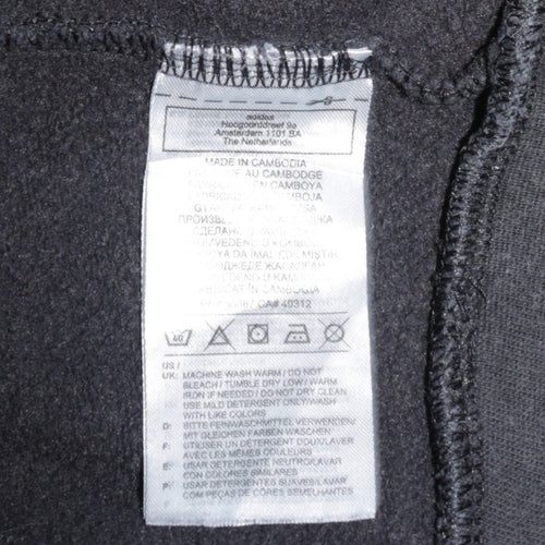 Adidas Mens Black Pullover Hoodie L Hooded Fleece Sweatshirt