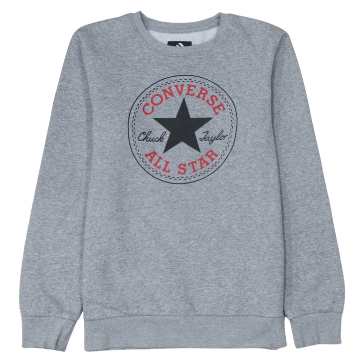 Converse Boys Grey Crew Neck Pullover Sweatshirt 13-15 Years Logo Print