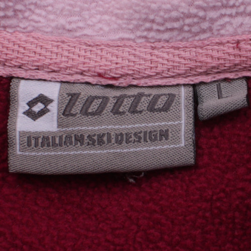 Lotto Womens Red Fleece 1/4 Zip Pullover Sweatshirt Size L