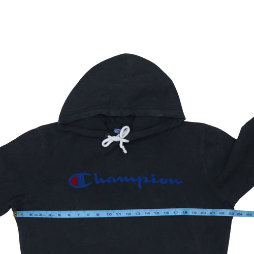 Champion Men's Black Pullover Hoodie Medium Logo Cotton Sweatshirt