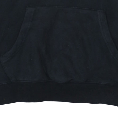 Champion Men's Black Pullover Hoodie Medium Logo Cotton Sweatshirt