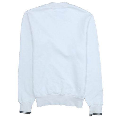 Fred Perry Men's White XS Crew Neck Logo Sweatshirt