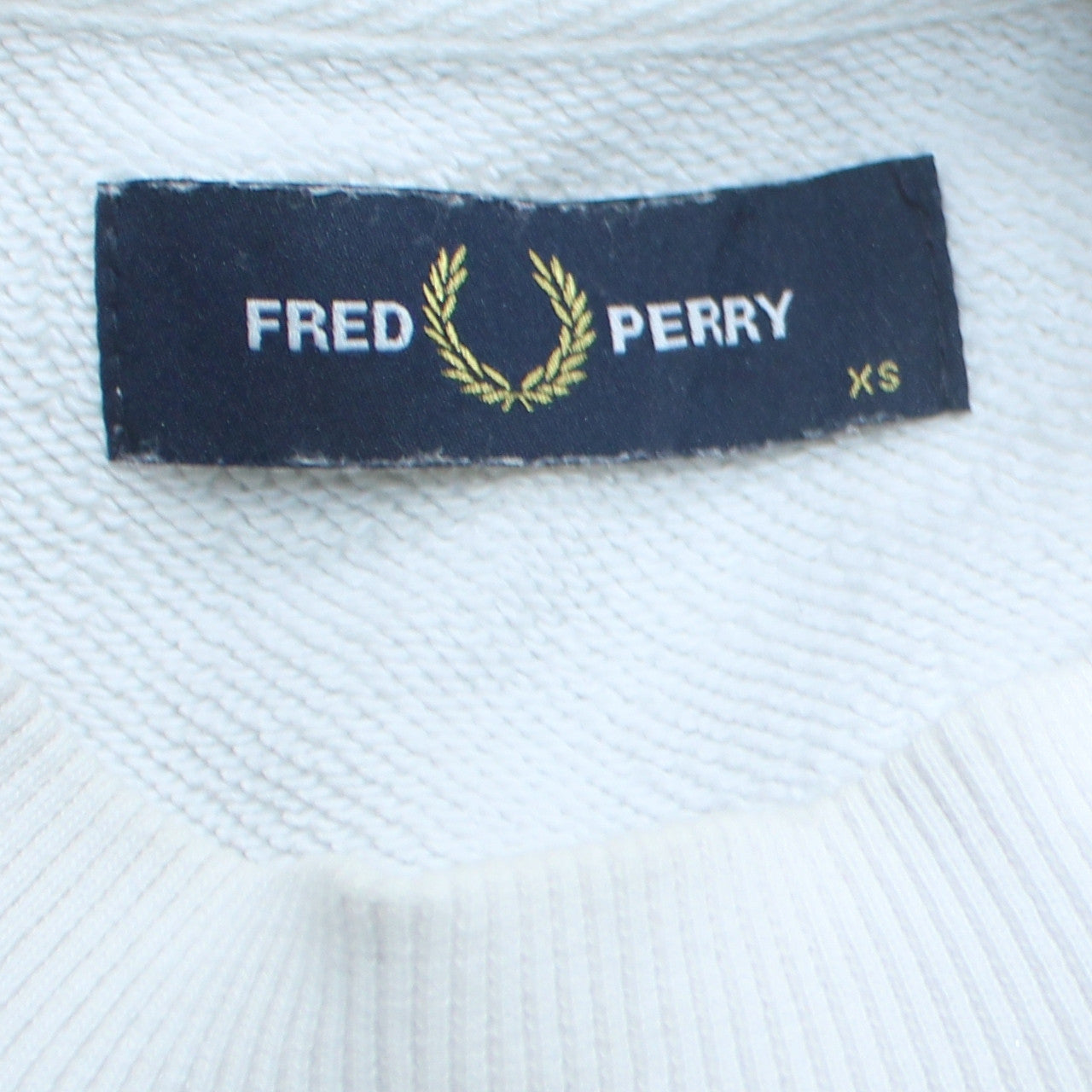 Fred Perry Men's White XS Crew Neck Logo Sweatshirt
