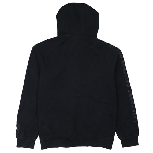 Adidas Mens Black L 1/2 Zip Hoodie Fleece Pullover Sweatshirt