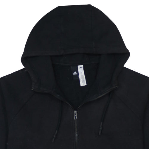 Adidas Mens Black L 1/2 Zip Hoodie Fleece Pullover Sweatshirt