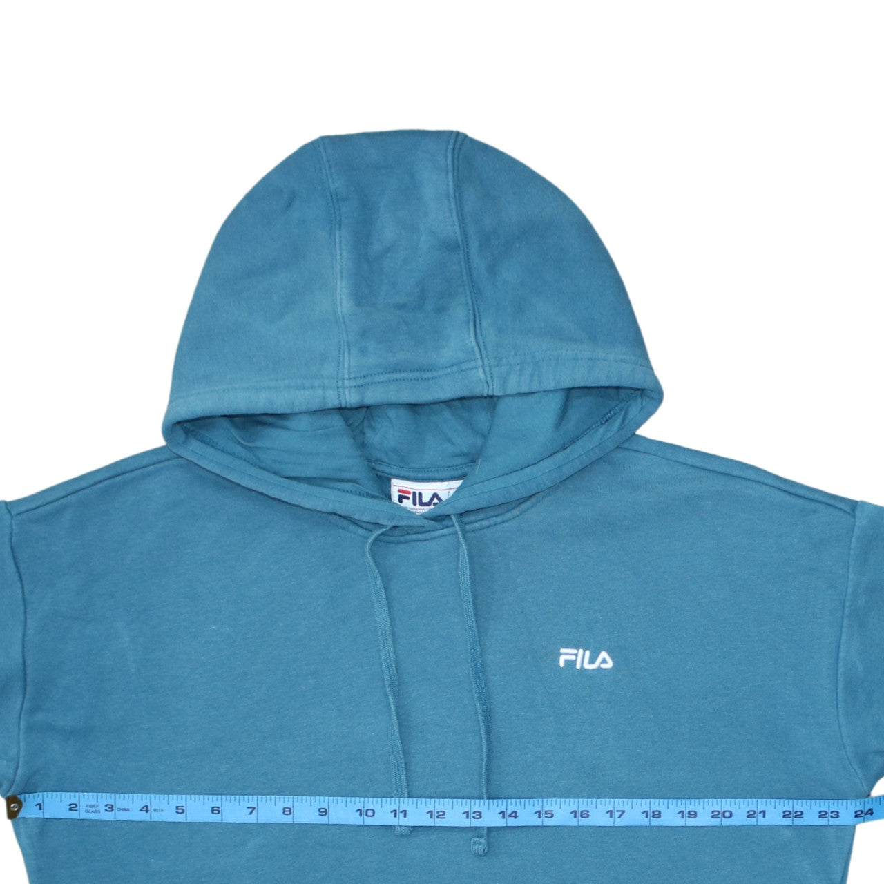 FILA Mens Blue Pullover Hoodie XL Cotton Blend Logo Sweatshirt