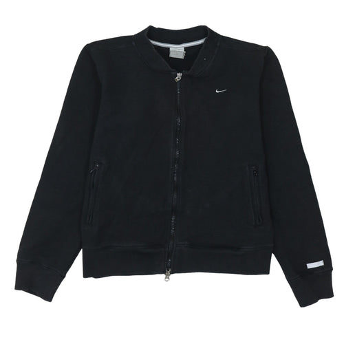 Nike Womens Black Size 12 Track Jacket Full Zip Lightweight Cotton Blend