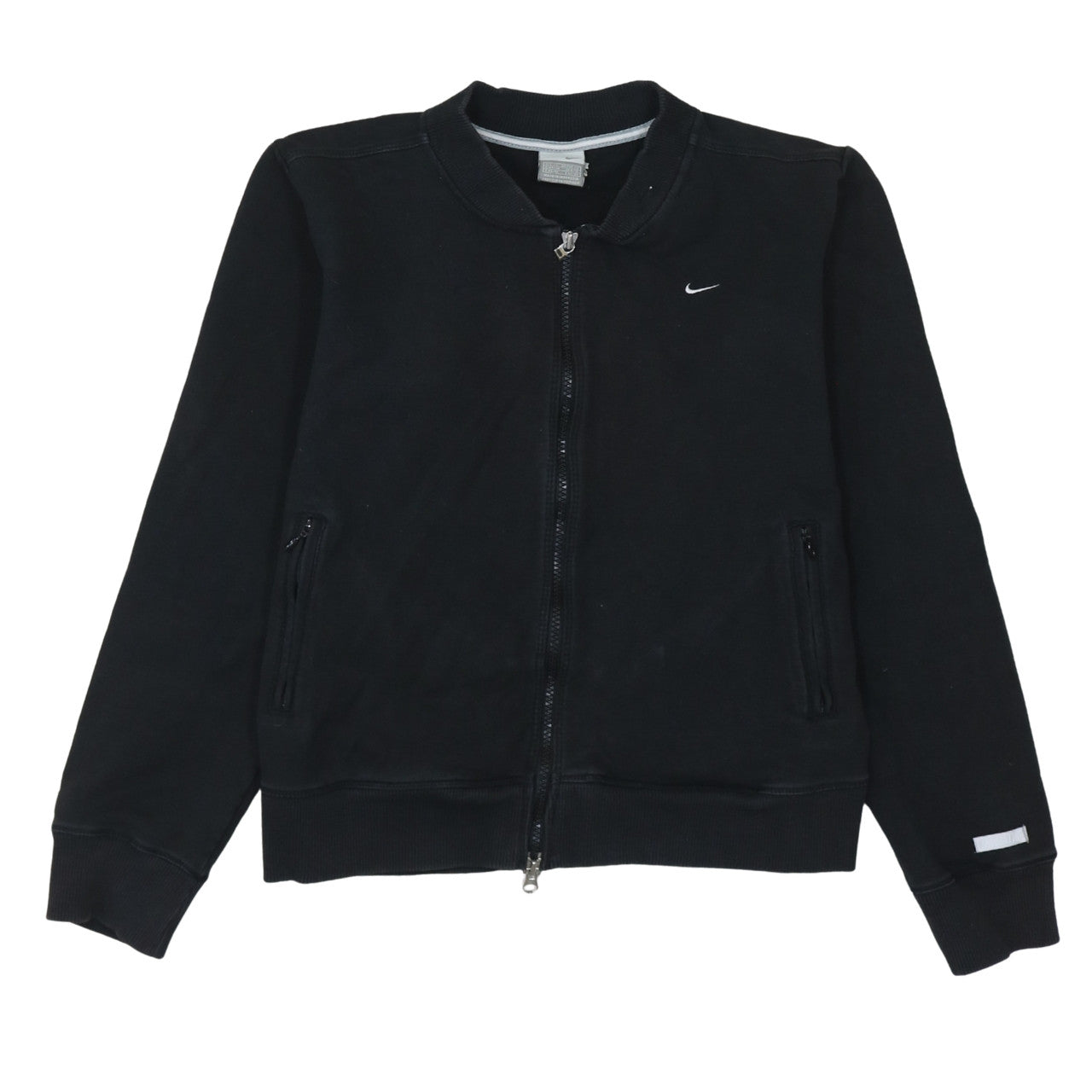 Nike Womens Black Size 12 Track Jacket Full Zip Lightweight Cotton Blend