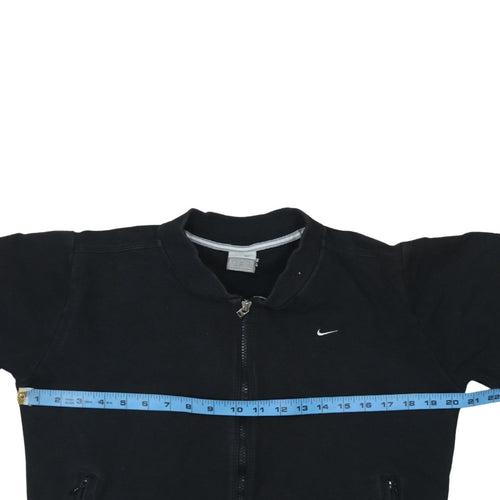 Nike Womens Black Size 12 Track Jacket Full Zip Lightweight Cotton Blend