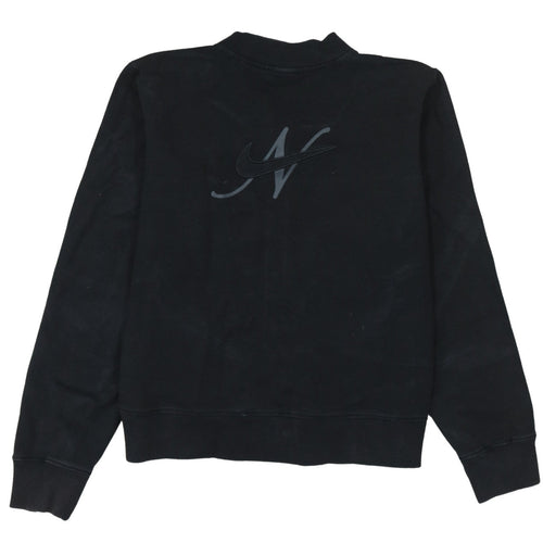 Nike Womens Black Size 12 Track Jacket Full Zip Lightweight Cotton Blend