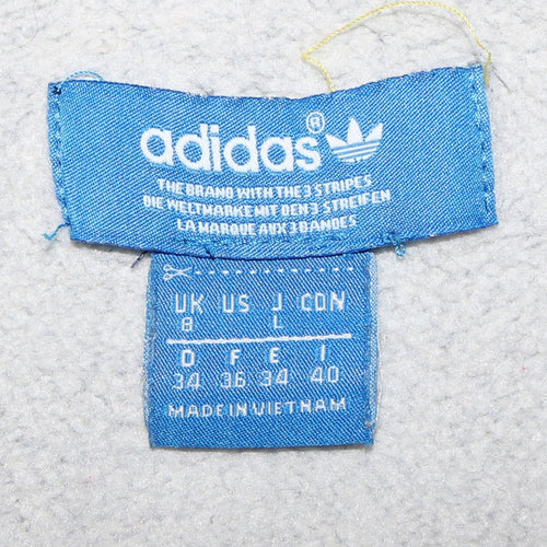 Adidas Originals Womens Blue Full Zip Hoodie Size 8 Classic Fit
