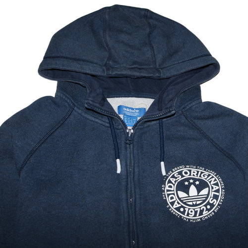 Adidas Originals Womens Blue Full Zip Hoodie Size 8 Classic Fit