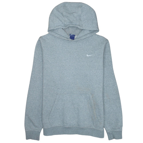 Nike Women Grey Pullover Hoodie Large Cotton Blend Casual