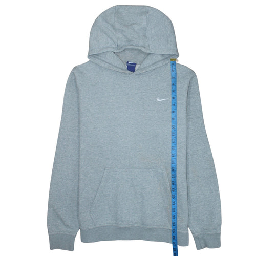 Nike Women Grey Pullover Hoodie Large Cotton Blend Casual
