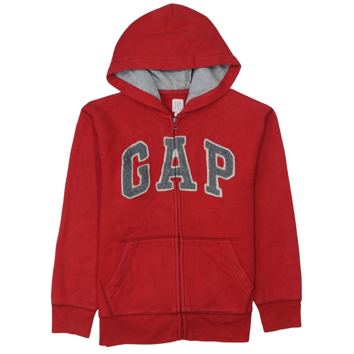 GAP Boys Red Full Zip Fleece Hoodie Size 12 Years with Logo Detail