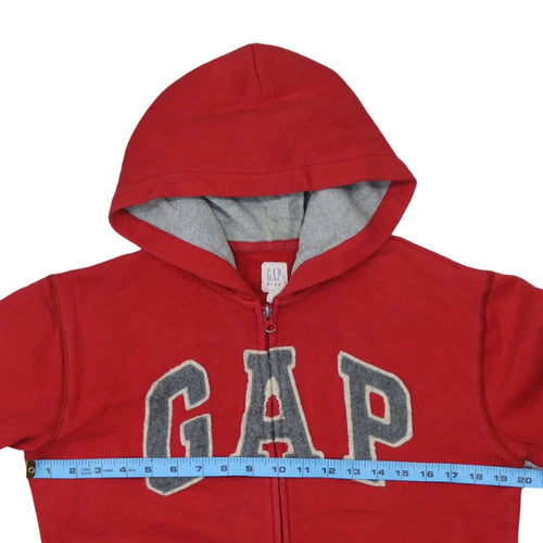 GAP Boys Red Full Zip Fleece Hoodie Size 12 Years with Logo Detail