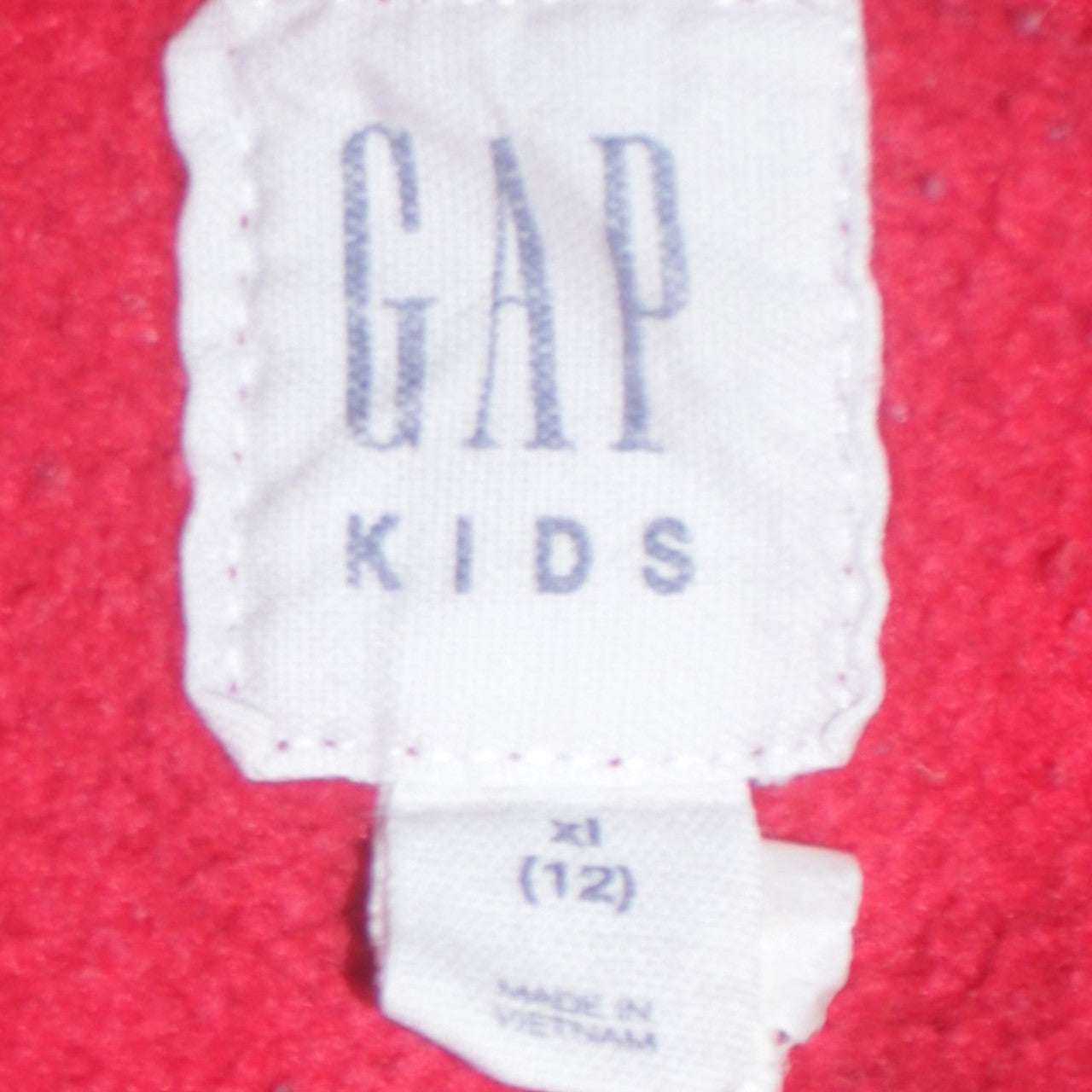 GAP Boys Red Full Zip Fleece Hoodie Size 12 Years with Logo Detail