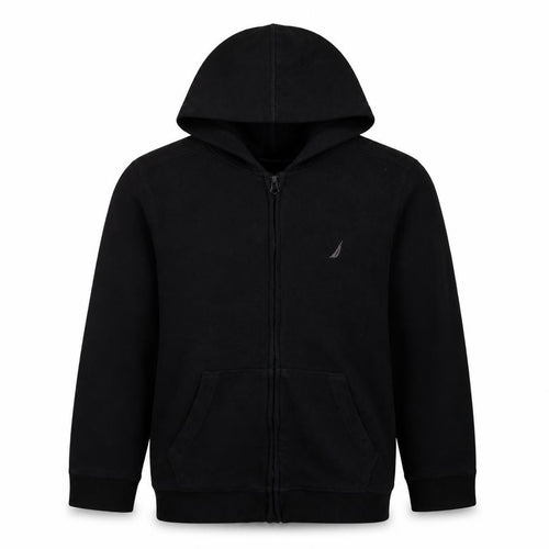 Nautica Boys Black Full Zip Hoodie Size 14-16 Regular Cotton Blend