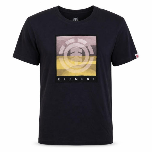 Front view of Element women’s black regular fit cotton graphic t-shirt, size UK 12