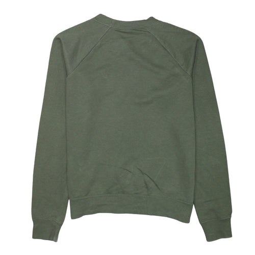 Nike Womens Khaki Green Crew Neck Sweatshirt Small Cotton Blend